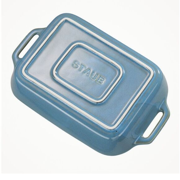 Staub X Rectangular Baking Dish- Rustic Turquoise